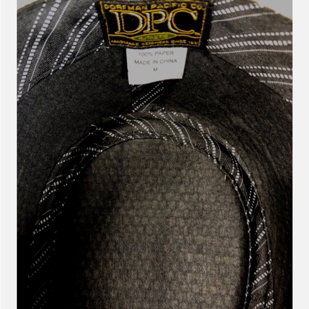 DPC DORFMAN PACIFIC CO Hat sz M Fedora Trilby Woven Paper Straw Natural Color - Picture 8 of 8